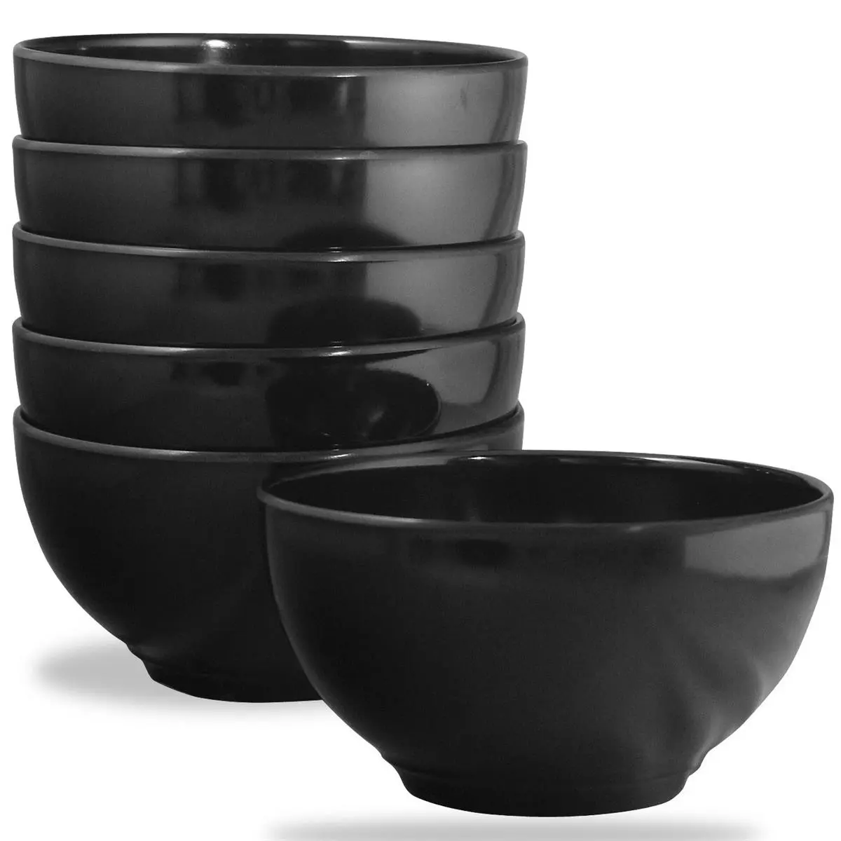 212 MAIN Lightweight Bold-Color Melamine 6-Bowl Tableware Set, Durable Dinnerware Sets for Sports & Outdoor Leisure Use, Six Bowls