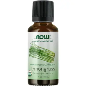 NOW Essential Oils, Organic Lemongrass Oil, Uplifting Aromatherapy Scent, Steam Distilled, 100% Pure, Vegan, Child Resistant Cap, 1-Ounce NOW Sports - Nutrition and Wellness