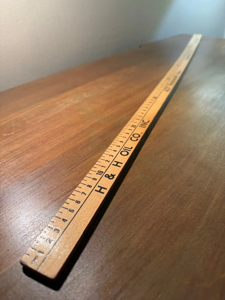 Mid-Century H. H. Oil Co. Advertising Wooden Yardstick | Greenland, New Hampshire, c. 1940s–1950s