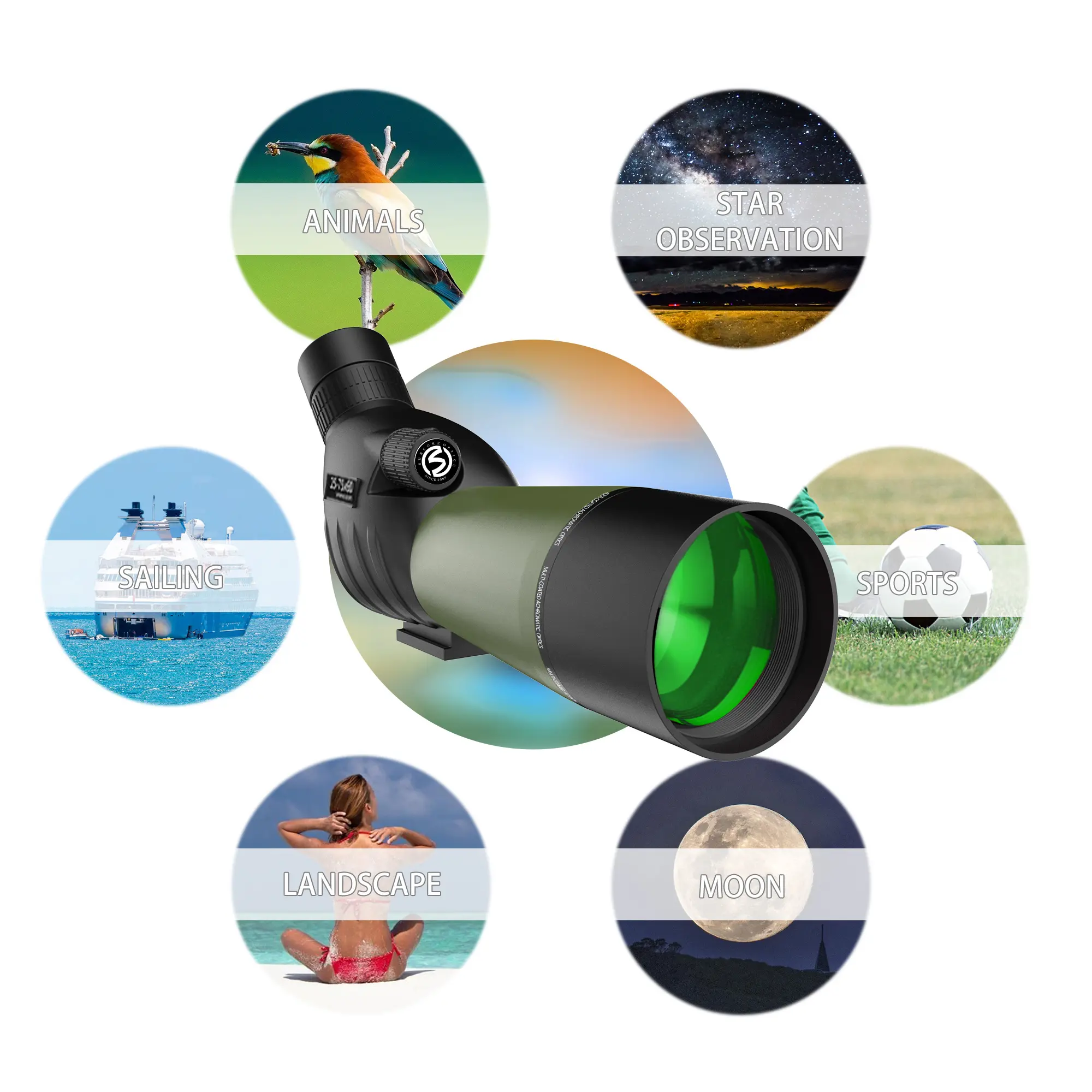 Yoelerey Updated 25-75x60 Spotting Scopes with Tripod, Carrying
