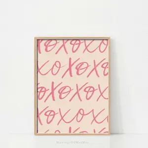 XOXO Print, Printable Wall Art, Pink Wall Art, Girls Valentine Room decor, Valentine Mantel Decor, Pink Nursery Print, Valentine's Day Print W