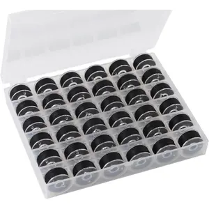 36 count Bobbins and Sewing Threads with Bobbin Case, Sa156 Bobbin Plastic Bobbins with Case for , Bro-Ther, , Sewing Machine Accessories (Black)