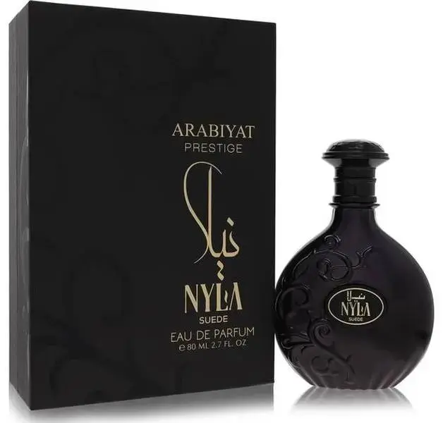 Arabiyat Prestige Nyla Suede Eau De Parfum (EDP) - 2.7 fl oz Unisex Fragrance, Floral-Aromatic Woody Amber, Vanilla Scents, Woody Sweet Liquid in Bottle, Highly Scented Beauty & Personal Care Item, Smelling Good, Youth, Musk, My Perfume Factory