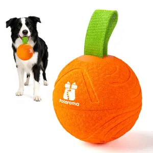 Potaroma Automatic Bouncing Dog Ball, Rope Design Interactive Pet Toy, 3 Mode Motion Activated E-TPU Ball, USB Rechargeable Durable Dog Toys 3.2 Inches for Large & Medium Dogs