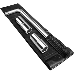 Telescoping Lug Wrench, Extended Lug Wheel Wrench with 17mm/19mm(3/4"), 21mm(13/16")/22mm(7/8") Chrome Vanadium Steel Sockets for , ,