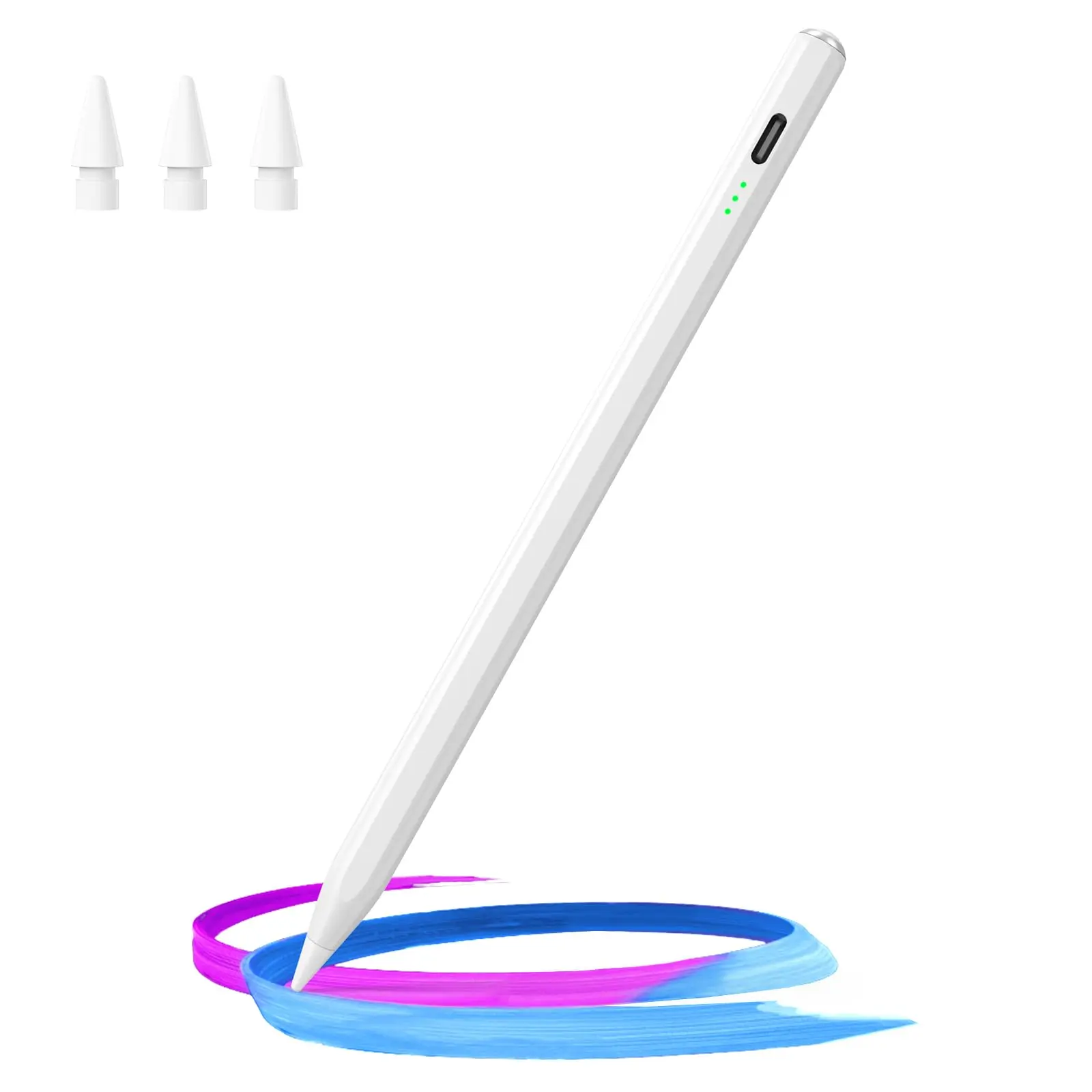 Stylus Pen for iPad,Active Pencil with Palm Rejection,Tilt Sensitivity,Magnetic,Fast Charge,Compatible with iPad 2018-2023,iPad 9/10, iPad Pro 11*/12.9",iPad Air 3/4/5, iPad Mini 5/6 apple pencil gen 1