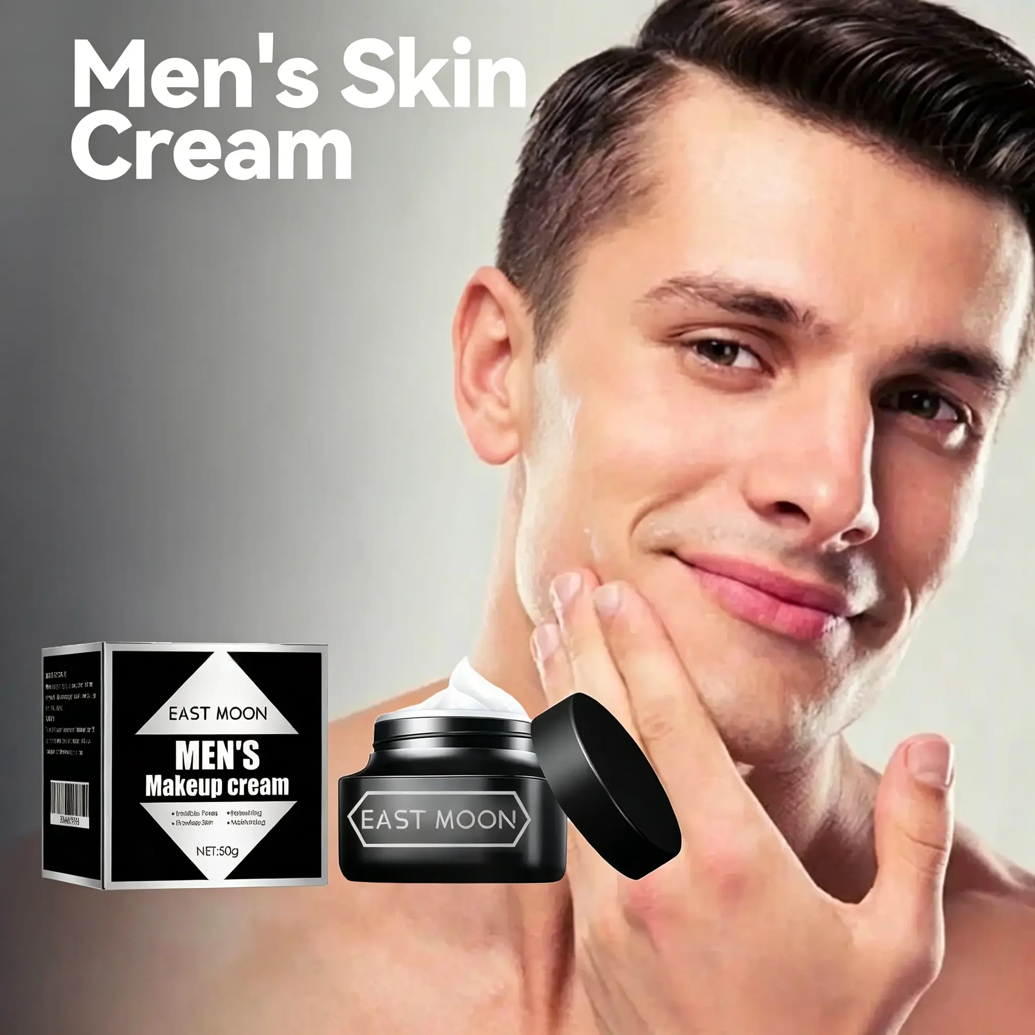 EAST MOON Men’s Makeup Concealer Cream - Natural, Lightweight, Moisturizing, Sweatproof, Non-Greasy - Evens Skin Tone, Boosts Glow From Within, Ideal for Daily Use