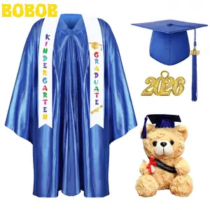 2026 Preschool Graduation Cap and Gown SetKindergarten Graduation Outfit With 7 Pcs Kindergarten Graduation Gown Cap 2026 Preschool Graduation Accessories Stole Tassel Sash Charm Bear Gifts