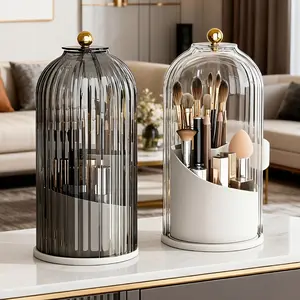 360-degree Rotating Cosmetic Storage Box | Stylish High-gloss ABS Plastic, High-capacity Cosmetic Storage Solution, Suitable For Bedroom, Dressing Table And Bathroom Countertops, Freestanding, Ideal Christmas Gifts and Holiday Presents