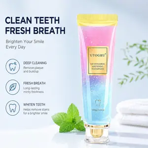 Utogru Whitening Toothpaste with Niacinamide – Fluoride Free Teeth Whitening Toothpaste for Fresh Breath, Enamel Repair & Stain Removal