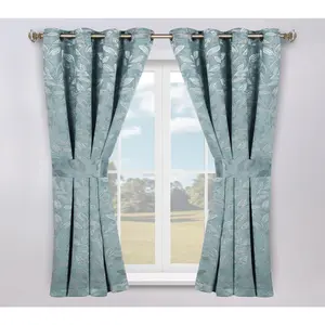 Superior Leaves Room Darkening Curtains Set, 46x63