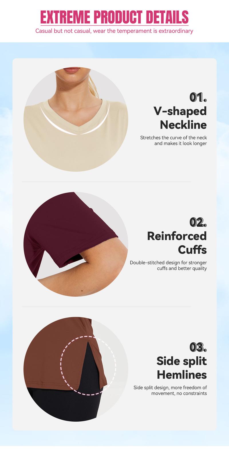 SHOWITTY 1/3 Pack Women's Plus Size Short/Long Sleeve T-Shirts - ‌Lightweight Casual V-Neck Tops for Fall, ‌Breathable Loose Fit‌, Comfortable Basic Tees #TikTokShopHolidayHaul