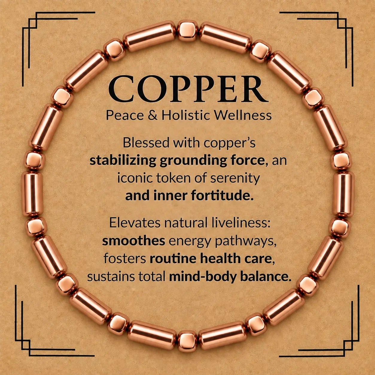 Pure Copper Bracelet for Women and Men 99.99% Pure Copper Beads