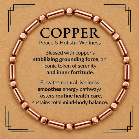 Pure Copper Bracelet for Women and Men 99.99% Pure Copper Beads