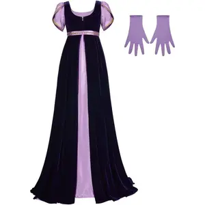Bridgerton Cosplay Costume Dress with Robe Vintage Regency Dress Victorian Ball Gown Empire Waist Gowns Dress for Women