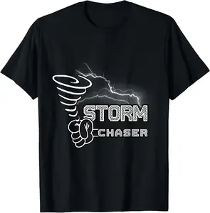 100%cotton Storm Chaser Cool Electric Lightning Tornado Weather T-Shirt