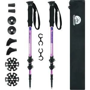Trekking Poles Collapsible Hiking Poles - 2 Pack Adjustable  Hiking Sticks, Lightweight Walking Sticks for Women, Men, Seniors, , Walking Poles for Backpacking by