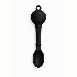Cute 8 Ball Spoon - Fun Silicone Dessert Feeding Spoon Cutlery Loop Unique Design Vacuum Spoon Necklace Loop Tableware