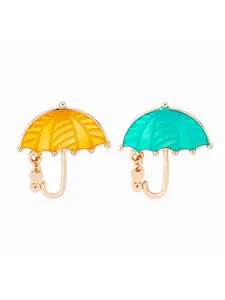 1pc Alloy Oil-Drip Jewelry Personalized Cartoon Umbrella Brooch Chest Ornament Shirt Bag Badge