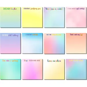 12 count Snarky Office Sticky Notes Funny Note Pads Work Sucks Complaining Quotes Vibrant Negative Passive Office Notepads Adhesive Memo Pad for Colleague Office Supplies, 3 x 3 Inch (Funny Style)
