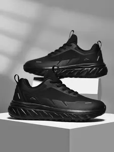 Dxsole Men's Wide-Width Running Shoes Thick Sole Bounce Cushion Comfortable Long Wear Breathable Mesh Sports Shoes, All Seasons