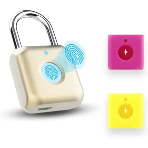 Hardware tools UMIKSMART Biometric Fingerprint Padlock with Silicone Cover, Smart Keyless USB Rechargeable Security Lock for Gym Locker, Gate, Fence, Cabinet