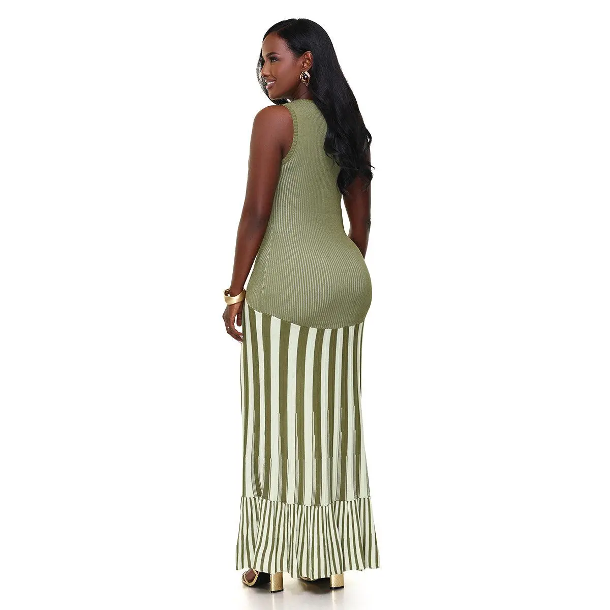 City Chic Vertical Stripe Maxi Dress (Olive)- FINAL SALE - TikTok Shop City Chic Vertical Stripe Maxi Dress (Olive)- FINAL SALE - TikTok Shop