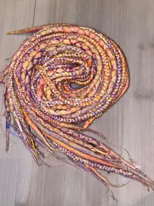 Beautiful sunrise dreadlock extension, peach, orange, pink, braids