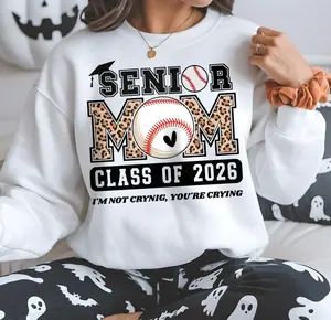 Class Of 2026 Senior Mom Baseball TShirt - Sweatshirt - Hoodie, Leopard Graduation Shirt, Game Day Season Shirt, Proud Baseball Moms Tee, Touchdown Gift
