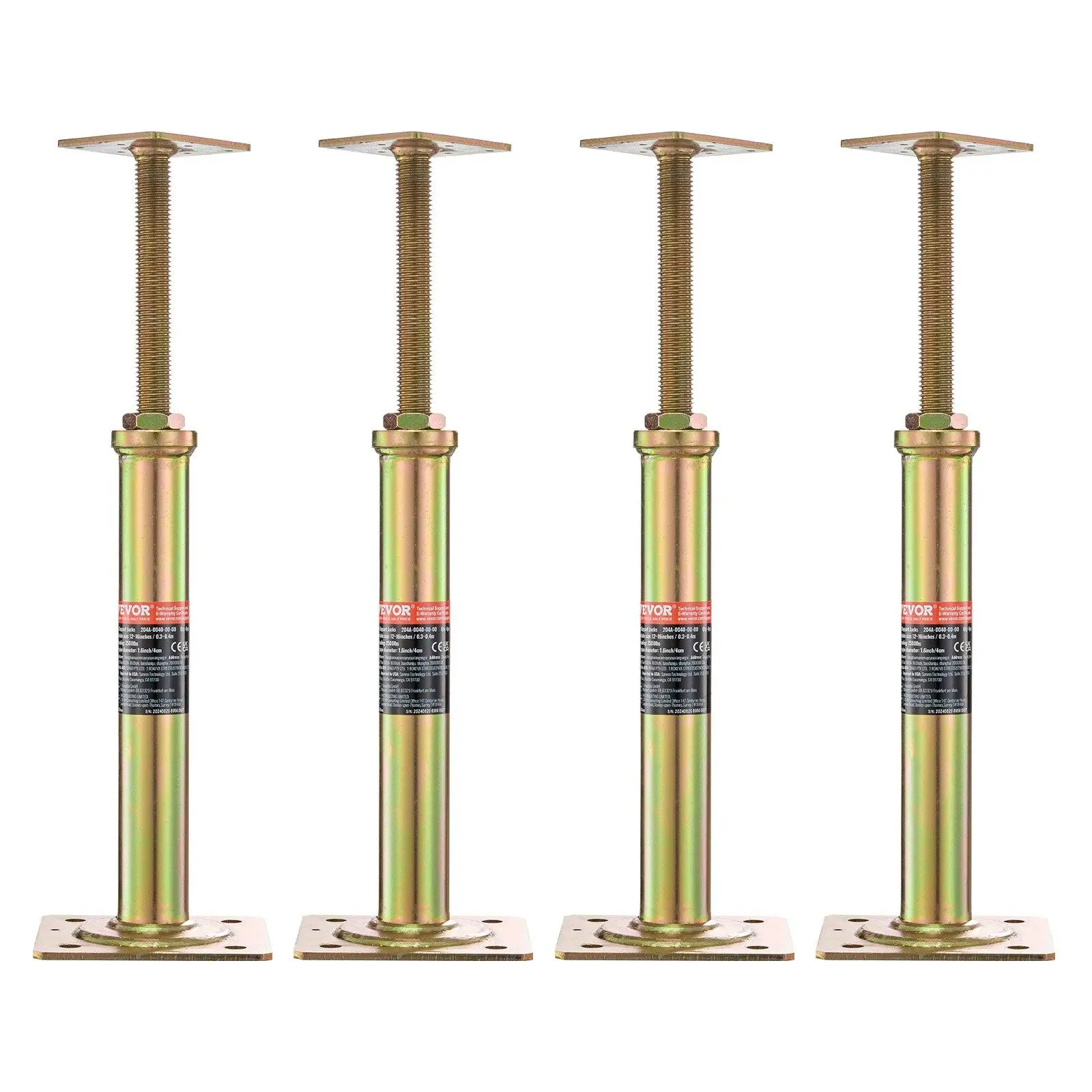 【SummerFinds】VEVOR Steel Adjustable Floor Jack Post, Heavy-Duty Support for Bed Frames, Cabinets, Doorways, Weak Floors, 11.6-16 in Height, 2500 lbs Capacity