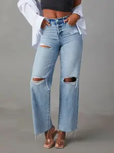 Havana Distressed Straight Leg Jeans