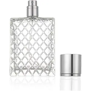 100ml 3.4 oz Refillable Spray Perfume Bottles large cosmetic Fine Mist Atomizer Empty Portabe Clear Glass Essential Oil Container for Travel