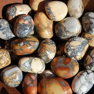 Maligano Jasper Tumbled Stones, Scenic Landscape Jasper Crystal, Indonesia