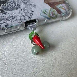 Dust Plug Charms Spicy Pepper Romance Reader for USB C Port Devices Kindle Phones iPad and E-Readers Unique Stylish Protection Accessory