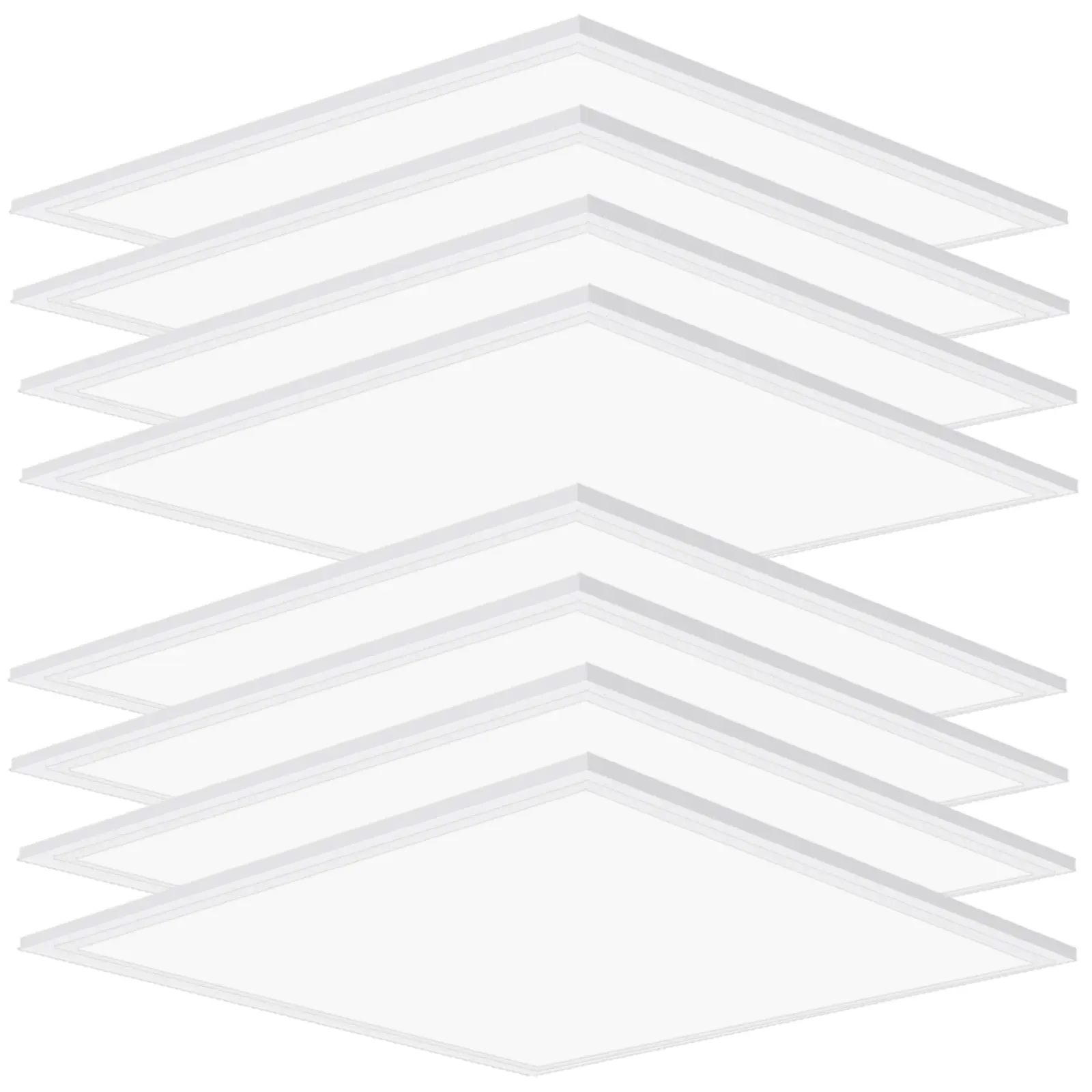 SEURON 8PACK 2x2 LED Flat Panel Light 5800LM Daylight 2x2 Recessed Edge-Lit Troffer Fixture 5000K Dimmable Lay in Fixtures for Office Kitchen ETL Listed Lifespan