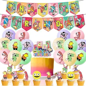 Smiling Friends Themed Birthday Party Decorations — Birthday Banner, Cake Toppers, and Balloons