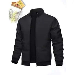 Men’s autumn–winter long-sleeve jacket, fashionable casual coat with zipper pockets; ideal for commuting, work, golf, fishing, camping, and as a gift; men’s outdoor wear
