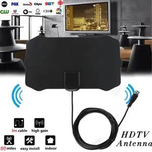 Mini Digital TV Antenna DVB-T2 HD Digital Antenna for Smart TV Indoor Supports 1080p HDTV Antenna for Local Channels Long Range