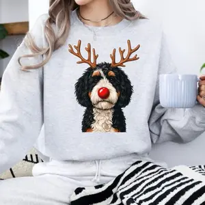 Christmas Bernadoodle Sweatshirt, Christmas Dog Shirt, Dog Lover Gift, All Holiday Sweater, Bernadoodle Mom Shirt, Christmas Gift Ideas, Xmas Outfits, Womenswear & Menswear