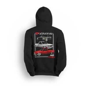 OBS Fever Hoodie - Black Long Sleeve Casual Men's Sweatshirt with Custom Team OBS Print and Ribbed Trim