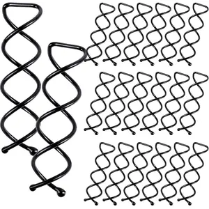20-Pack Black Spiral Hair Clips – Non-Damaging High Elastic Hair Accessories – Daily Use Hair Barrettes for Girls, Women & Kids