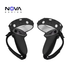 Nova Design Premium Controller Grips for Meta Quest 2 – Elite Knuckle Straps, Soft Silicone Grip, Adjustable & Durable Protection for Comfortable VR Gaming