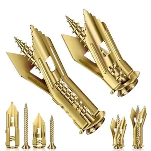 160 Pcs Self Drilling Drywall Anchors with Screws, 2Sizes 80 Sheetrock Anchors & 80 Zinc Expansion Screws, for Picture Frames, Shelves, TV, Zinc Plated Steel, No Drill Needed