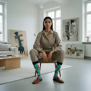 LOVE PILL Cushioned Crew Socks Teal Froth