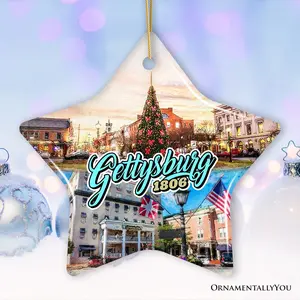 Charming Town of Gettysburg Ornament, Historical Vintage Pennsylvania Christmas Keepsake