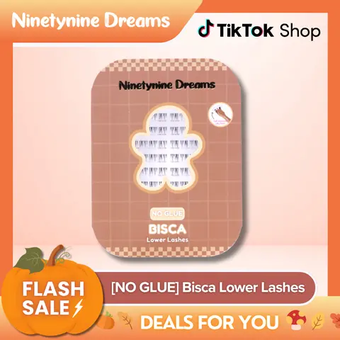 Ninetynine Dreams [NO GLUE] Bisca Lower Lashes | Self-Adhesive Pre-Glued Bottom Lashes 6–7mm, C Curl Ultra-Thin Band Lightweight Soft Natural Lower False Eyelashes Beginner Friendly Press-On Bottom Lashes for Everyday Makeup