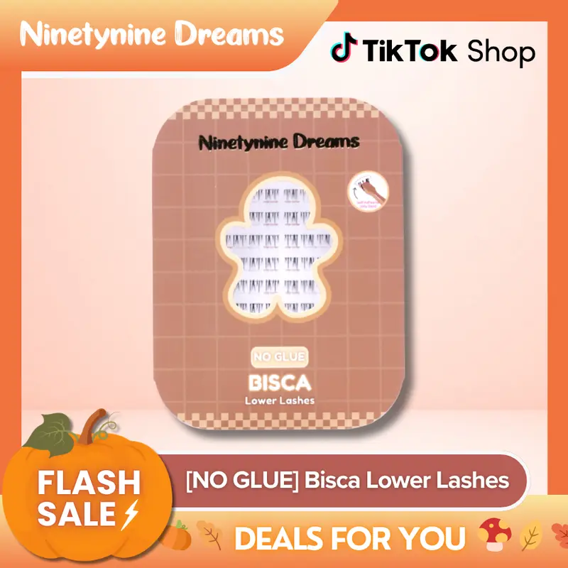 Ninetynine Dreams [NO GLUE] Bisca Lower Lashes | Self-Adhesive Pre-Glued Bottom Lashes 6–7mm, C Curl Ultra-Thin Band Lightweight Soft Natural Lower False Eyelashes Beginner Friendly Press-On Bottom Lashes for Everyday Makeup