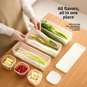 FaSoLa Refrigerator Storage Box for Scallions, Green Onions, and Coriander, Specialized Fresh-Keeping Box, Kitchen Food-Grade Sealed Box for Scallions, Ginger, and Garlic