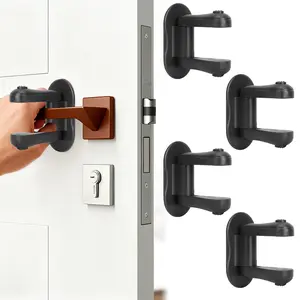 4-Pack Heavy-Duty ABS Proof Door Lever Lock with 180° Rotatable Handle, Theft Security Lock, Anti-Misoperation Mechanism, Easy Installation for Interior/Exterior Doors, Pet Proofing & Enhanced Safety, Durable Plastic Construction