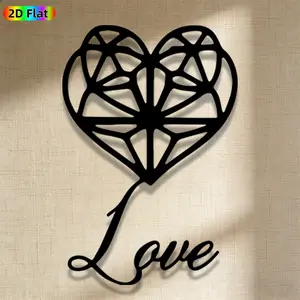 1pc Romantic Heart with I Love You Metal Wall Art, Romantic Heart with I Love You Statue Mural, Iron Craft, Perfect for Bedroom, Boudoir, Love Alcove Decor, Artistic Metalwork, Silhouette Wall Decor, Valentine's Decor, Ideal Gift for Romantic Souls
